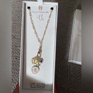 House of Harlow 1960 Gold-Tone Charm Necklace – Brand New in Box